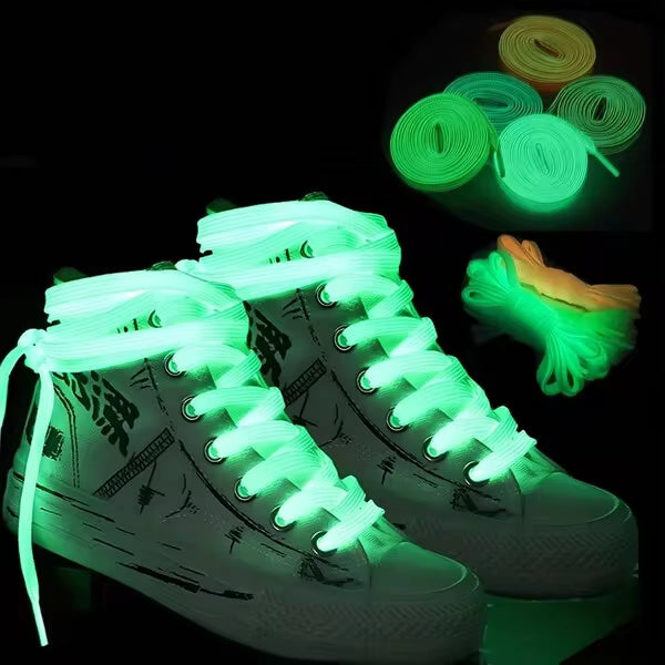 1 Pair Luminous Shoelaces For Kid Sneakers Men Women Sports Shoes Laces Glow In The Dark Night Shoestrings Reflective Shoelaces Women Men Sneakers Shoes, Casual Shoes,White Shoes Summer Party, Shoes Accessories Gift Ideas